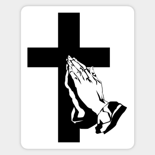 Praying Hands and Cross Sticker